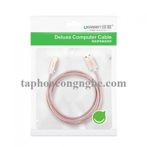 Ugreen 20869 3M màu Hồng Dây USB 2.0 sang Type-C đầu nhôm dây bọc vinyl US174 30020869